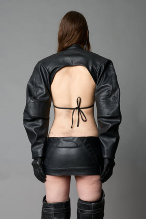 NAMILIA XTC Leather Choker Jacket - BLACK, xs