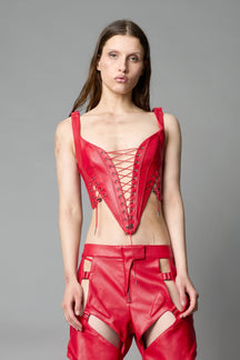 NAMILIA XTC Leather Corset - RED, xs