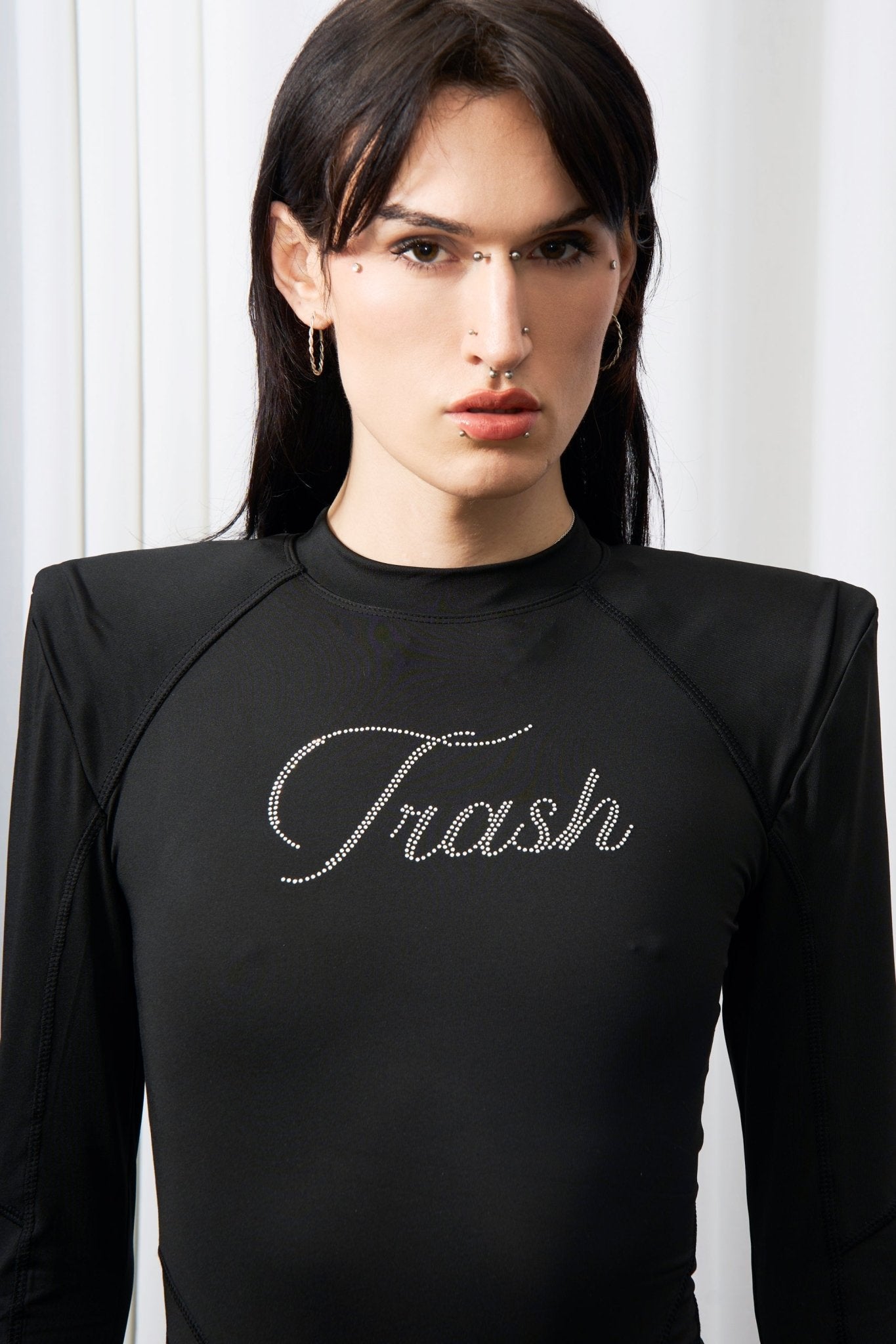 NAMILIA Crystal Trash Bodysuit - Flat Panty - Black, xs
