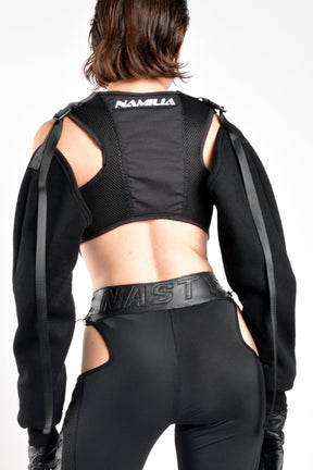 NAMILIA desert tactical top with detachable sleeves - XS, black