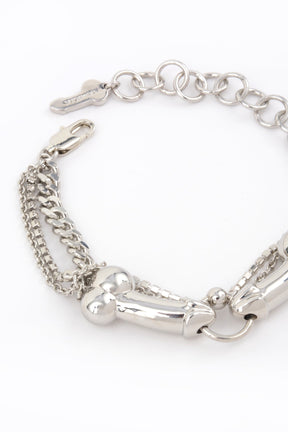 NAMILIA dick rhinestone bracelet - silver,