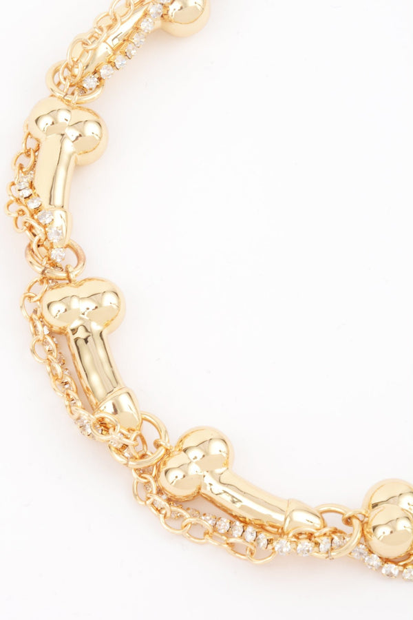 NAMILIA dick rhinestone choker - S, gold