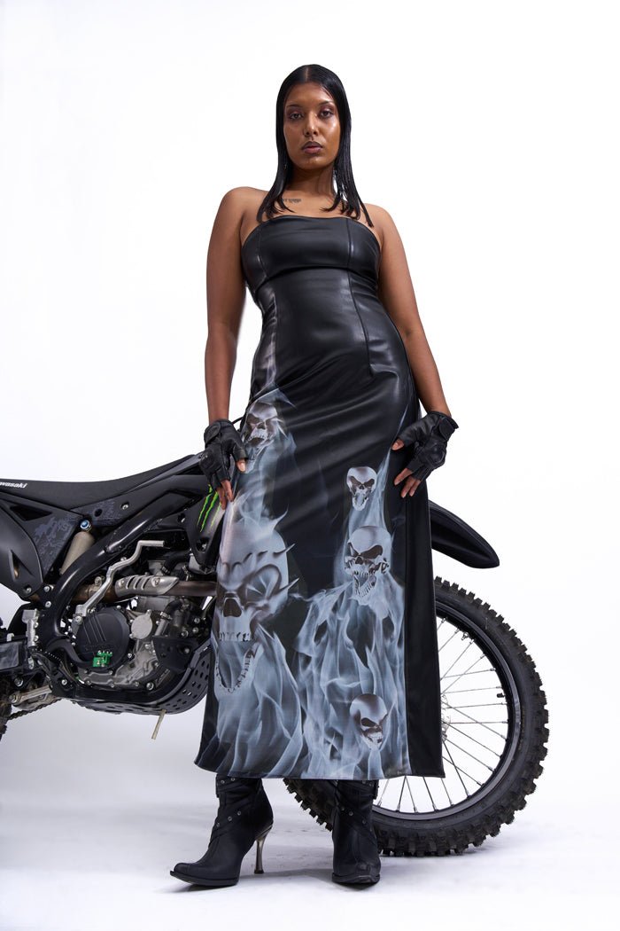 NAMILIA inferno long dress - black, xs