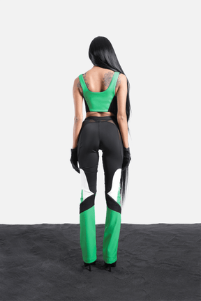 NAMILIA moto mesh pants - XS, green