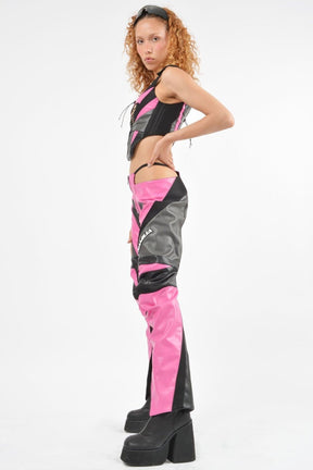 NAMILIA moto thong pants - XS, pink