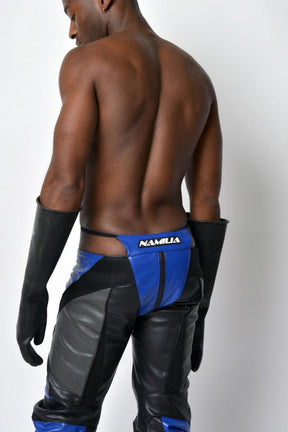 NAMILIA moto thong pants - XS, blue