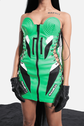 NAMILIA motocross cone dress - XS, green
