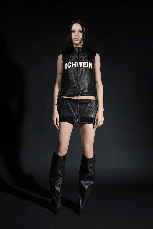 NAMILIA Padded Moto Mini Skirt - Black, xs - Black