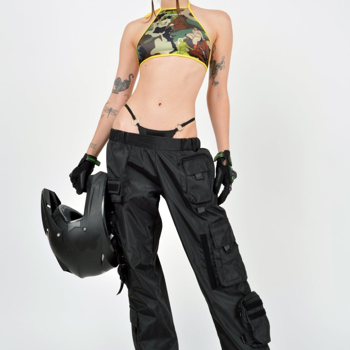 NAMILIA tactical cargo pants with detachable panty