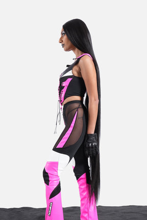 NAMILIA techno lacing corset top - XS, pink