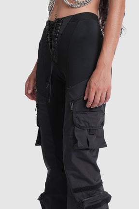 NAMILIA techno stretch cargo pants - XS, black